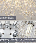 Super Cool Crystal Flush Mount Ceiling Light With Chrome Sputnik Firework Chandelier Design Eight Light Close To Ceiling Fixture with G9 socket