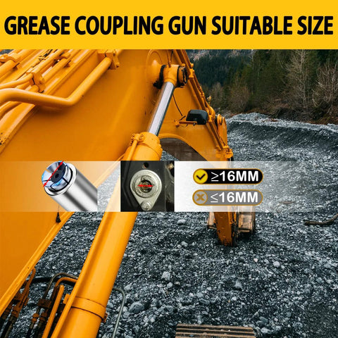 AORRZER grease gun coupler two-pack with lock-on high-pressure fittings for 1/8 in NPT grease guns