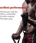 Close-up of a muscular arm holding Heavy Duty Rubber Exercise Handles Built Different For Crushing Heavy Reps, Non Slip Workout Grip.