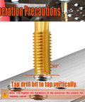 Beast 3/8-16 UNC Thread Tap M2 Steel Titanium-Plated Right Hand Milling Tap demonstrating vertical tap in metal.