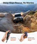 Beefy 13,500 Lb Electric Winch For Off Road Recovery, 12V DC Truck Winch With 3/8 In 85 Ft Synthetic Rope, Wireless And Wired Remote, IP55 Waterproof, Heavy Duty Recovery For SUVs Jeeps Trailers Boats on Jeep rock crawl