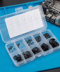 Dope E Clips Assortment Set External Retaining Rings M1.5 To 10mm 240 Piece Kit For Hardware Shafts And Fasteners Built To Last With Corrosion Resistant Beryllium Bronze And Precise Fit Circlips, black rings in organizer box