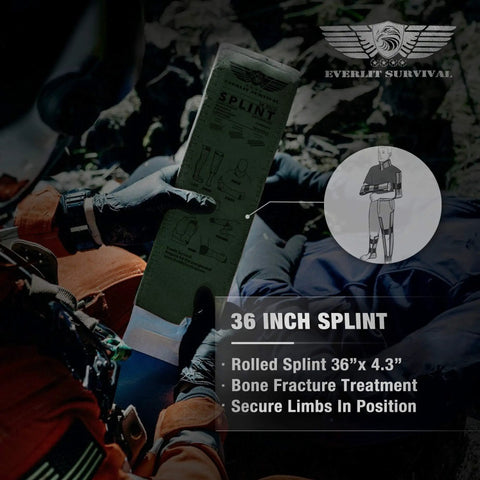 Survival 36 Inch Splint Lightweight Reusable Waterproof First Aid Medical Tactical Field Splint For Bone Fracture Care
