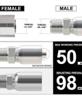 ANCIMOON 3/8 in hose to 3/8 in NPT male hydraulic crimp fittings, 10-piece metal set