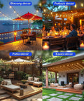 Ultra Long 200Ft Outdoor String Lights With Shatterproof Edison Bulbs, Waterproof Patio Decor For Balcony, Parties, and Porch