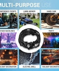 Super Versatile Heavy Duty 25 Ft Extension Cord Featuring 6 Multiple Outlets 16 Gauge 15 Amp 3 Prong Outdoor Indoor