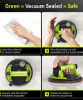 Steps for using Heavy Duty Glass Suction Cup Lifter With 8 Inch Cup Built In Pressure Gauge 450 Lbs Max Load Vacuum Lifter