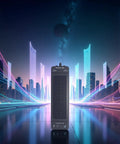 Heavy Duty Surge Protector Power Strip With 18 Wide Spaced Outlets And 4 USB Ports Two USB A And Two USB C With PD 20W, futuristic backdrop