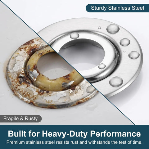 Heavy-Duty 20 Pack Fire Sprinkler Escutcheon Adjustable 2 Layer Stainless Steel Rose Plate Rustproof Recessed Trim Ring For Ceiling Wall Pipe Slick Metallic Finish 2.63 Inch Cutout Durable Steel Base Resists Warping Ceiling Upgrade Solution showing rustproof stainless steel side.