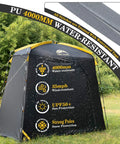 Travel Bike Storage Shed Tent With 40 Percent More Top Space Waterproof Portable Bike Shelter showing weather resistance features