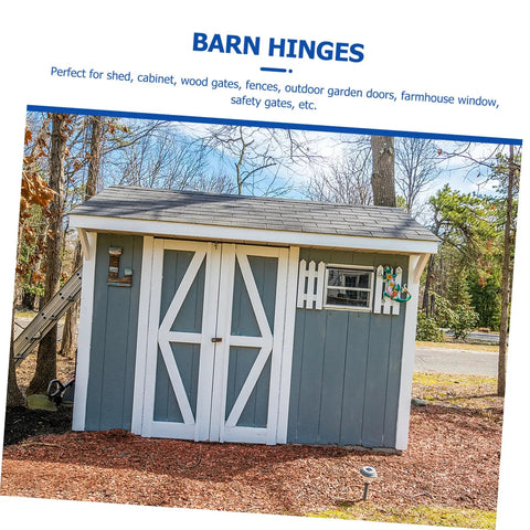 Pro Grade And Tough As Nails Heavy Duty Stainless Steel Gate Hinges Pair For Barn Doors Wooden Fences And Shed Cabinets on a shed.