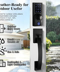 Real Deal Dual Door Smart Lock Kit With Fingerprint Reader And Touchscreen Keypad Keyless Entry For Home Security featuring a weather-ready exterior.