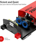 Close-up of the Badass 2000 Watt Pure Sine Wave Power Inverter with cooling fans and connections for improved heat dissipation.