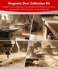 Magnetic Dust Collection Quick Connect Fitting System For Shop Vacuums And Woodworking Machinery with tools in workshop.