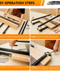 Go-To Heavy Duty 48 Inch Panel Clamp Set Two Pack With 4 Way Pressure Steel Parallel Clamps For Flat Panels, Dining Tabletops, Wide Doors And Woodwork, Adjustable Parallelogram Couplers For Precise Cutting Board Projects. step-by-step wood glue-up clamp setup