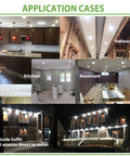 Images showing applications of Recessed Ultra Thin No Hassle Canless 6 Inch LED Ceiling Light Kit Black Trim Dimmable Retrofit indoors and outdoors.