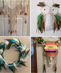DIY crafts using Rooster Saddle Feathers Craft Pack 200 Pcs 5 To 7 Inches for dream catchers, wreaths, and decor