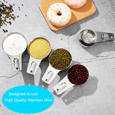 20 Piece Measuring Cups And Spoons Set For Cooking And Baking Gadgets Includes 7 Stainless Steel Cups 6 Spoons 3 Plastic Liquid Cups