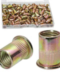 Heavy Duty One Hundred Piece 10 32 Thread Rivet Nuts And Nutserts Built Tough From Rust Resistant Carbon Steel With Durable Zinc Plating for sheet metal.