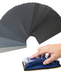 Pro Grade Sandpaper Set With 108 Sheets From 60 To 5000 Grit Plus Dry Wet Sanding Block 9x3.6 Inches Silicon Carbide Sheets shown