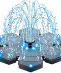 Solar Snowflake Fountain Upgraded 3.5W Power with double layer colorful LED lights and 7 nozzles, decorative bird bath pump