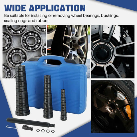 52 In 1 Custom Bushing Driver Tool Set For Transmission And Wheel Bearings Removal And Seal Installer Kit with blue case
