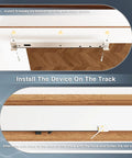 Two Pack Stainless Steel Barn Door Soft Close Mechanism For Flat Track With Adjustable Weight Up To 160 Pounds Universal Compatibility Hole Free Installation Or Drilled Track Optional Effortless Smooth Opening And Closing Silver, installation instructions