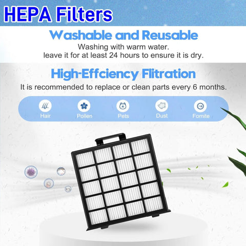 PowerDetect Compatible Replacement Vacuum Filter Kit For AZ4000 AZ4002 AZ4002W AZ4000C Upright Vacuums with True HEPA filter shown