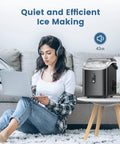 Countertop Nugget Ice Maker With Soft Chewable Pebble Ice 34 Lbs Per Day Self Cleaning One Button Operation Pellet Ice Maker for Home