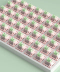 Tray of White Peach V3 Pro Silent Linear Keyboard Switches, 5 Pin 40GF Mute Pre-Lubed, Dustproof for MX Mechanical Gaming Keyboards