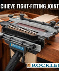 Versatile Dovetail Jig Kit With Router Template Guide Bushing And More For Woodworking shown in use on workbench