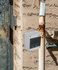 Heavy Duty 6 Way Circuit Breaker Box With DIN Rail IP65 Weatherproof Electrical Enclosure Surface Mount on wall near pipes and door