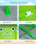 Close-up details of Two Seat Kids Patio Swing With Adjustable Canopy And Safety Belt Frog Pattern Hanging Swing Bench
