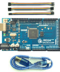 Arduino Mega 2560 R3 Compatible Board Kit With ATmega2560 And ATmega16U2 USB Interface, USB Cable, and 30 Dupont Wires