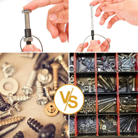 Nut And Bolt Thread Checker Kit With 28 Gauges 15 SAE Inch And 13 Metric Thread Gauges Pro Level Hand Tool being used