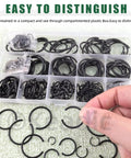 Assorted Round Wire C Clips Set For Holes, External Snap Rings Kit, 322 Pcs In 10 Sizes M7 To M30 in plastic organizer