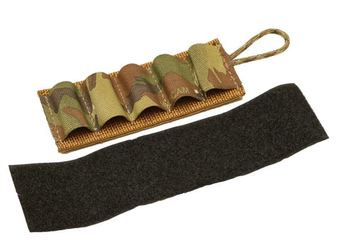 5 Round Tearaway Shotgun Cards For Chest Rigs And Vests Multicam With DuraGrip Adhesive Loop Backing Fits 12 Gauge Shells Not Included