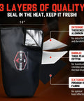 Insulated BBQ Blanket Bag For Resting Meats Like Brisket, Pork, And Turkey, Heavy Duty Smoker Bag With Wide Mouth, material layers