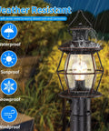 Dusk To Dawn Outdoor Post Light With Pier Mount Base 16.8 Inch Waterproof Hardwired 120V Oil Rubbed Bronze Post Lighting in rain