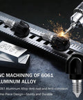 Beefed Up 6061 Aluminum Attachment Knob For Kitchenaid Mixers with sleek design and deep grip screw on metal background.