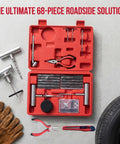 Open 68 Piece Heavy Duty Tire Repair Kit For Cars Motorcycles Trucks ATVs SUVs RVs Trailers With Patches And Plug Tool Set