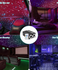 Headliner Star Light Kit with 1200 pcs 0.03 inch fiber optic cables illuminating car, bedroom, home theater, and bar ceilings.