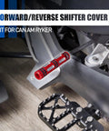 Red aluminum Gear Shift Lever Extension For Can Am Ryker 600 900 Ace Rally Edition And Sport Edition installed on bike