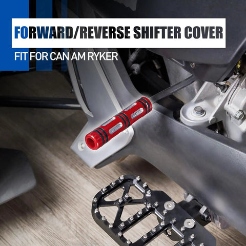 Red aluminum Gear Shift Lever Extension For Can Am Ryker 600 900 Ace Rally Edition And Sport Edition installed on bike