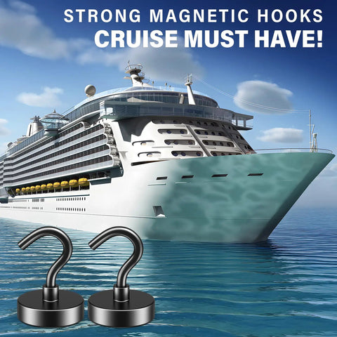 Heavy Duty Magnetic Hooks For Cruise Cabins 20 Pack Black Reusable Wall Organizers With Super Strong 50 Pound Hold For Keys Towels Swimsuits And Signs Total Game Changer That Saves Real Cabin Space Today