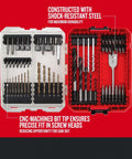 Craftsman 60-piece drill, impact driver and screwdriver bit set in two cases; includes nut drivers
