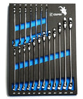 Combination Wrench Set With Mechanic's Tray, Metric 6 To 24 Mm, 19-Piece Pro Grade Chrome Vanadium organized in foam tray