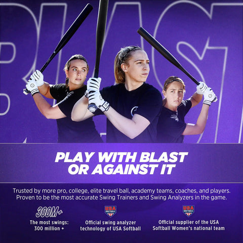 Three softball players holding bats for Softball Swing Analyzer And Batting Trainer With Real Time Feedback Swing Metrics Video Capture And Performance Tracking For GEN3 Sensor No Calibration Needed Game Changing