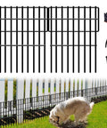 No Dig Fence For Dogs And Small Pets 28 Ft Long 17 In High Metal Barrier Panels With 1.2 Inch Gap Guard Rustproof Garden Edging shown installed