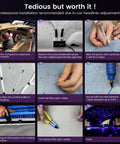 Installation process for Starlight Headliner Kit With 400pcs Fiber Optic RGBW Star Lights For Car Roof Ceiling shown step by step.
